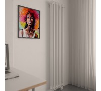Вертикальный радиатор отопления Solira 2180/10 секций с нижним подключением 69 ТВВ, цвет белый глянец