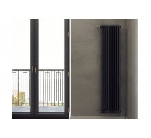 Вертикальный трубчатый радиатор отопления Zehnder Charleston 2180 боковое подключение, чёрный